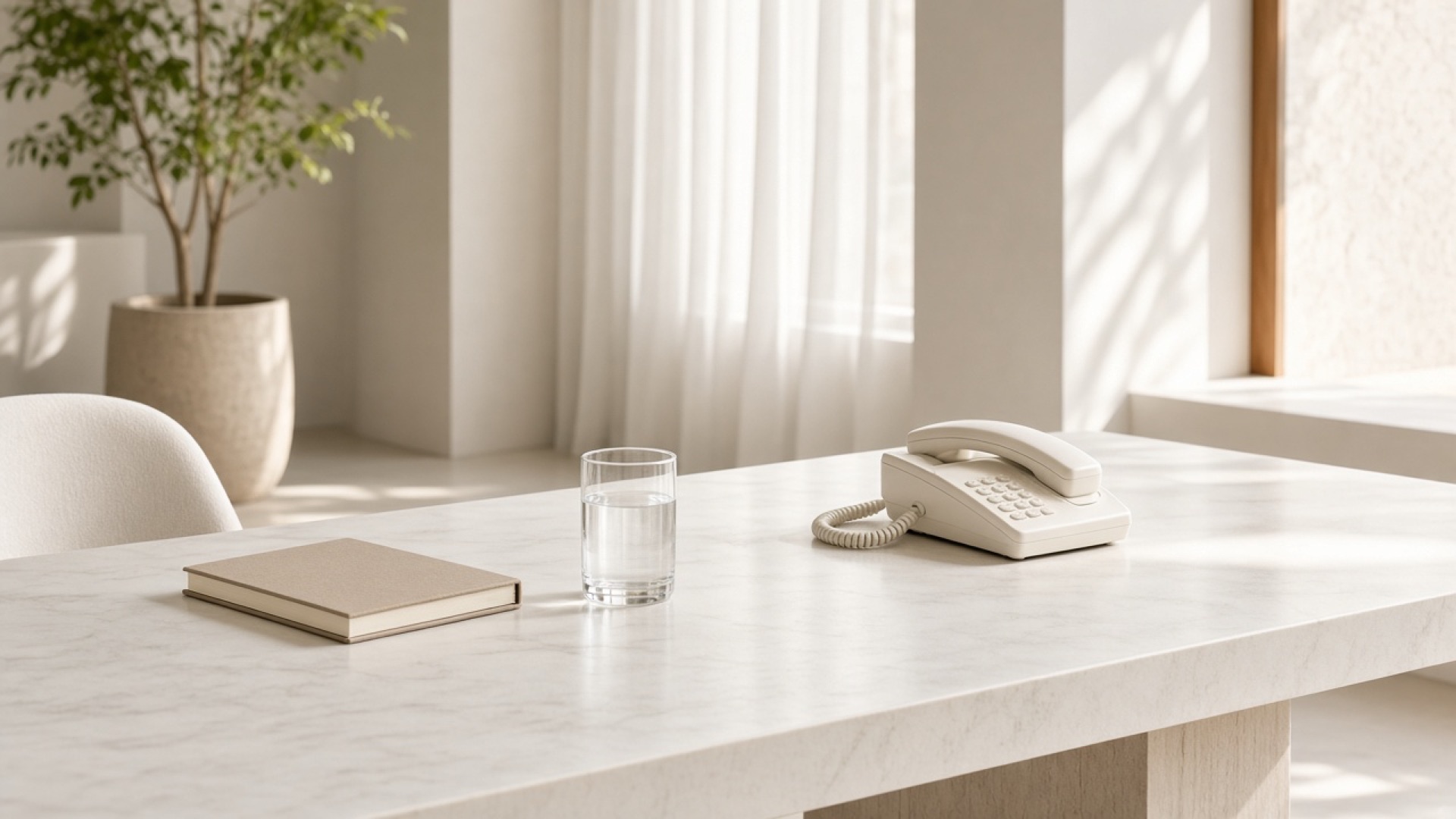 Mesa de trabajo luminosa, composición atmosférica.